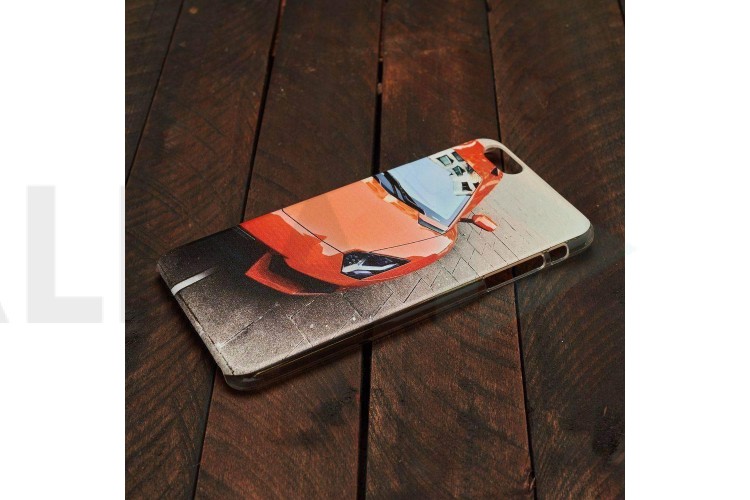 Чехол силиконовый iPhone 6 Plus с рисунком Ferrari (прозрачный)
