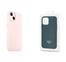Чехол для iPhone 13 (6,1) MagSafe силиконовый с анимацией в цвет чехла на экране Chalk Pink (Розовый Мел)