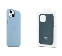 Чехол для iPhone 13 (6,1) MagSafe силиконовый с анимацией в цвет чехла на экране Blue Fog (синий туман)