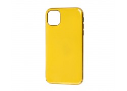 Чехол силиконовый iPhone 11 Pro (5.8) с хромовым контуром (желтый)