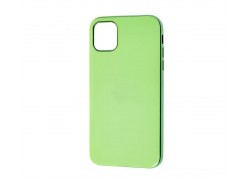 Чехол силиконовый iPhone 11 Pro (5.8) с хромовым контуром (зеленый)
