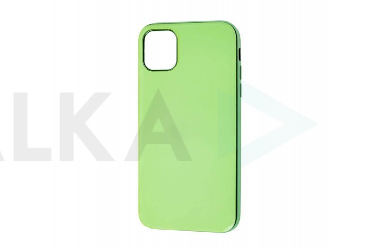 Чехол силиконовый iPhone 11 Pro (5.8) с хромовым контуром (зеленый)