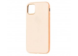 Чехол силиконовый iPhone 11 Pro (5.8) с хромовым контуром (кремовый)