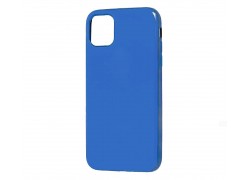 Чехол силиконовый iPhone 11 Pro (5.8) с хромовым контуром (синий)