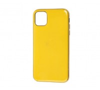 Чехол силиконовый iPhone 11 Pro Max (6.5) с хромовым контуром (желтый)