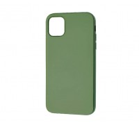 Чехол силиконовый iPhone 11 Pro Max (6.5) с хромовым контуром (темно-зеленый)