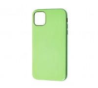 Чехол силиконовый iPhone 11 Pro Max (6.5) с хромовым контуром (зеленый)
