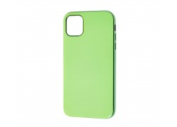 Чехол силиконовый iPhone 11 Pro Max (6.5) с хромовым контуром (зеленый)