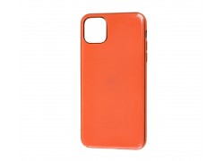 Чехол силиконовый iPhone 11 Pro Max (6.5) с хромовым контуром (оранжевый)