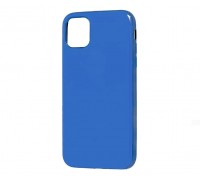 Чехол силиконовый iPhone 11 Pro Max (6.5) с хромовым контуром (синий)