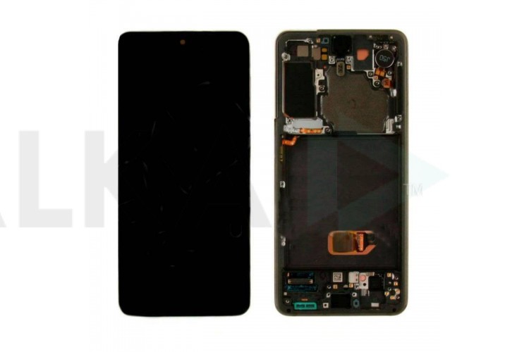 Дисплей для Samsung G991 galaxy S21 5G Grey в сборе с тачскрином + рамка 100%