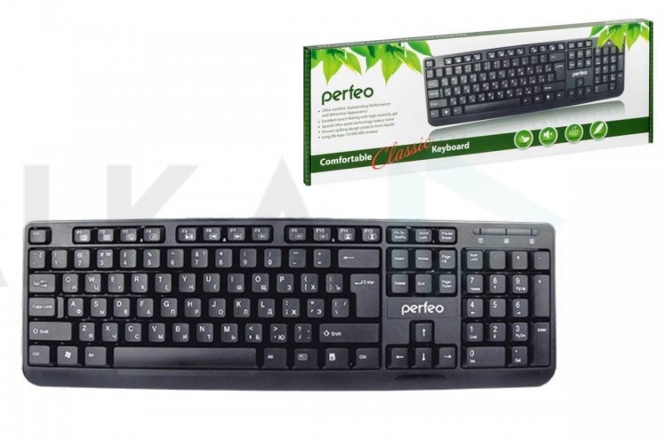 Клавиатура проводная Perfeo "CLASSIC" стандартная, USB,  PF_3093 (черный)