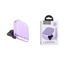 Держатель автомобильный для телефона HOCO HW17 Crystal magnetic wireless fast charging car holder(air outlet) фиолетовый