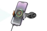 Держатель автомобильный для телефона HOCO HW8 Transparent Discovery Edition wireless fast charging car holder(center console) черный прозрачный
