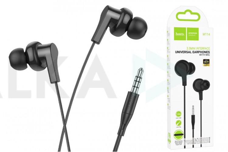 Наушники вакуумные проводные HOCO M114 Jia universal digital earphones with microphone штекер Type-C (черный)