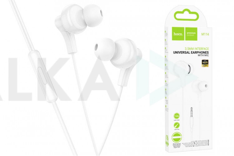 Наушники вакуумные проводные HOCO M114 Jia universal digital earphones with microphone штекер Type-C (белый)