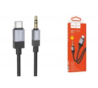 Кабель аудио HOCO UPA32B Clever (штекер Type-C - вход AUX 3.5 mm) 1 метр черный