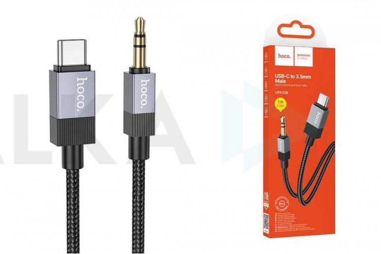 Кабель аудио HOCO UPA32B Clever (штекер Type-C - вход AUX 3.5 mm) 1 метр черный