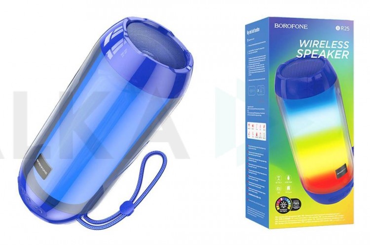 Портативная беспроводная колонка BOROFONE BR25 Crazy sound colorful luminous BT (синий)