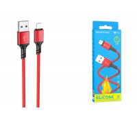 Кабель USB - Lightning BOROFONE BX83 2,4A (красный) 1м (силиконовый)