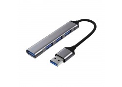 Разветвитель USB HUB 3.0 на 4 порта (USB 3.0 + USB 2.0*3) серый