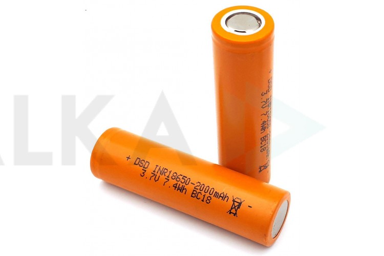 Аккумулятор 18650 (2000mAh, 3С, 32мОм, 500 циклов)