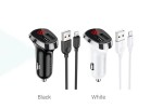 Автомобильное зарядное устройство АЗУ 2USB + кабель Lightning BOROFONE BZ15 2400 mAh (белый)