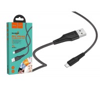Кабель USB - MicroUSB HOCO X58 2,4A (черный) 1м (силикон)