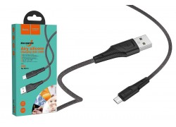 Кабель USB - MicroUSB HOCO X58 2,4A (черный) 1м (силикон)