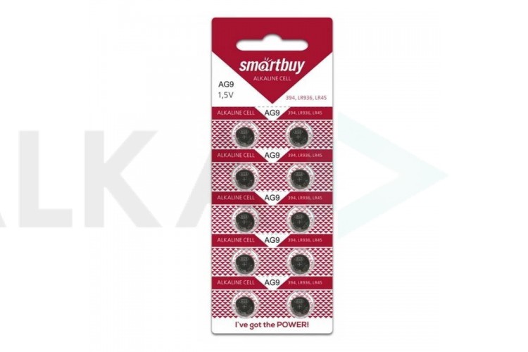Батарейка часовая Smartbuy AG9-10B цена за блистер 10 шт (SBBB-AG9-10B)