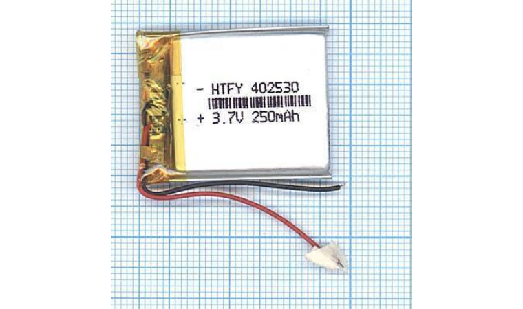 Аккумулятор Li-Pol (батарея) 4*25*30мм 2pin 3.7V/250mAh