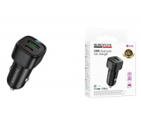 Автомобильное зарядное устройство АЗУ USB + Type-C BOROFONE BZ34B Cloud PD38W (черный)