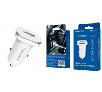 Автомобильное зарядное устройство АЗУ USB BOROFONE BZ12A Listing power single port QC3.0 (белый)
