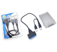 Кабель USB3.0 Type-A (M) --> SATA II + доп.питание 12V для HDD 3.5 + BOX