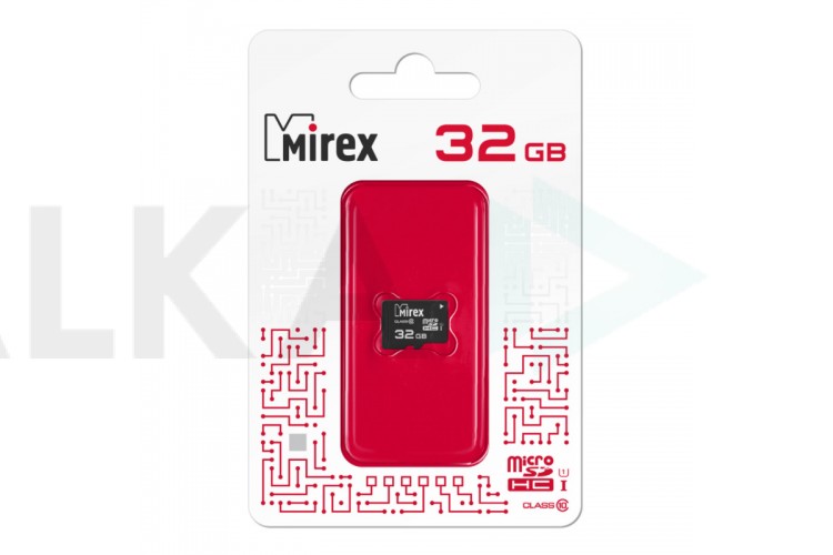 Карта памяти microSDHC MIREX 32 GB UHS-I (class 10) без адаптера (13612-MCSUHS32)