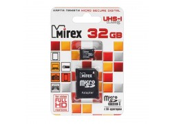 Карта памяти microSDHC MIREX 32 GB UHS-I (class 10) с адаптером (13613-ADSUHS32)