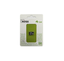 Карта памяти microSDHC MIREX 4 GB (class 10) без адаптера