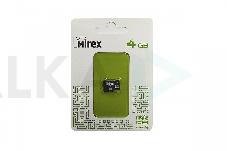Карта памяти microSDHC MIREX 4 GB (class 10) без адаптера