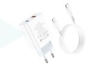 Сетевое зарядное устройство USB-C + кабель Lightning - Type-C HOCO C97A PD20W+QC 3.0 быстрая зарядка (белый)