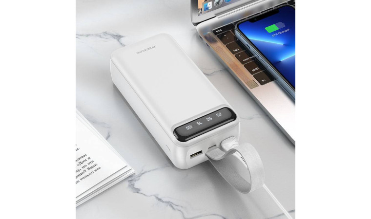 Универсальный дополнительный аккумулятор Power Bank BOROFONE BJ14B (30000 mAh) (белый) Универсальный дополнительный аккумулятор Power Bank BOROFONE BJ14B (30000 mAh) (белый)