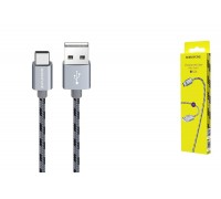 Кабель USB - USB Type-C BOROFONE BX24, 3A (серый) 1м (в оплетке)