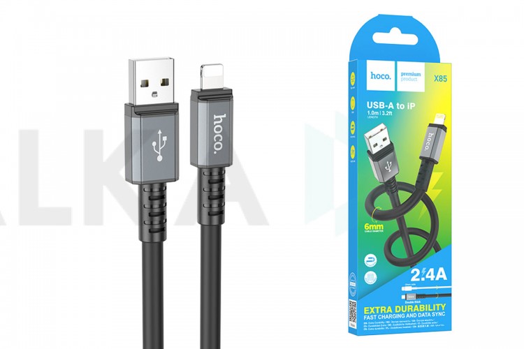 Кабель USB - Lightning HOCO X85, 2,4A (черный) 1м