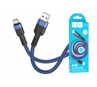 Кабель USB - USB Type-C HOCO U110 (синий) 1м 