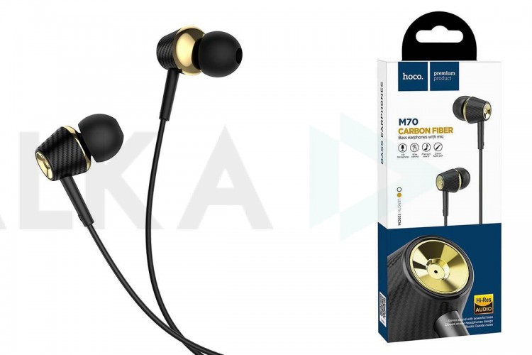 Наушники вакуумные проводные HOCO M70 Graceful universal earphones (черный)