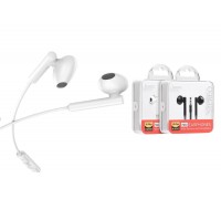Наушники вакуумные проводные HOCO M64 Melodious wire control earphones (белый)