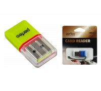 Картридер Perfeo Card Reader Micro SD, (PF-VI-R008 Green) зелёный