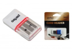 Картридер Perfeo Card Reader Micro SD, (PF-VI-R008 White) белый