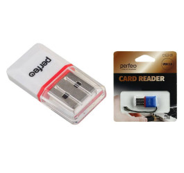 Картридер Perfeo Card Reader Micro SD, (PF-VI-R008 White) белый