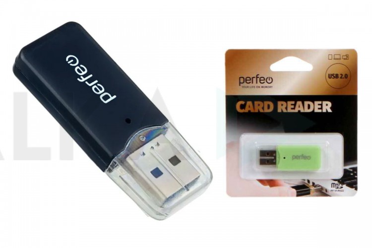 Картридер Perfeo Card Reader Micro SD, (PF-VI-R022 Black) чёрный