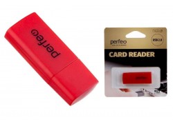 Картридер Perfeo Card Reader Micro SD, (PF-VI-R023 Red) красный
